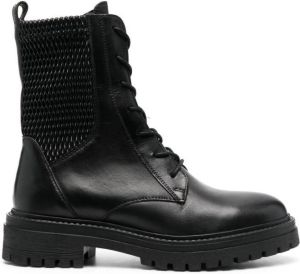 Geox Iridea lace-up leather boots Black