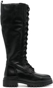 Geox Iridea leather calf boots Black