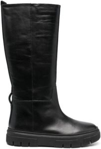 Geox Isotte leather knee-high boots Black