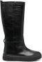 Geox Isotte leather knee-high boots Black - Thumbnail 1