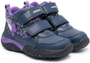 Geox Kids Baltic ABX floral-print ankle boots Purple