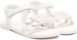 Geox Kids crystal-embellished bow-detail sandals White