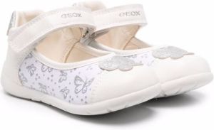 Geox Kids Elthan embroidered ballerina shoes White