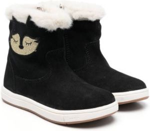 Geox Kids embroidered ankle boots Black
