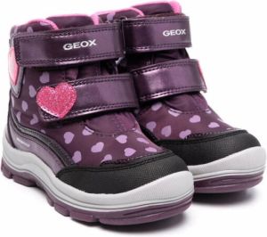 Geox Kids Flanfil heart-print ankle boots Purple