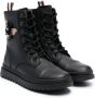 Geox Kids Gillyjaw embellished lace-up boots Black - Thumbnail 1