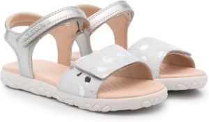 Geox Kids Haiti metallic touch-strap sandals White