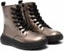 Geox Kids metallic effect lace-up combat boots Brown - Thumbnail 1