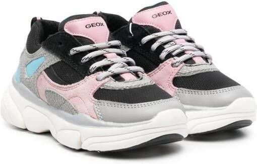Geox Kids panelled-design low-top sneakers Grey