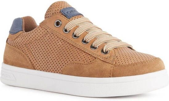 Geox Kids perforated-panel leather sneakers Brown