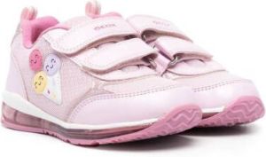 Geox Kids smiley-patch low-top sneakers Pink
