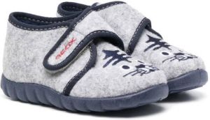 Geox Kids Zyzie cotton-felt booties Blue