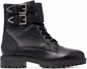 Geox lace-up leather boots Black