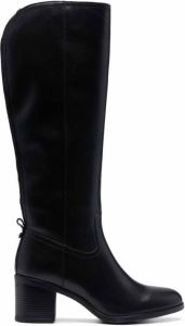 Geox leather knee-high boots Black