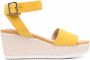 Geox Lipari woven wedge sandals Yellow - Thumbnail 1