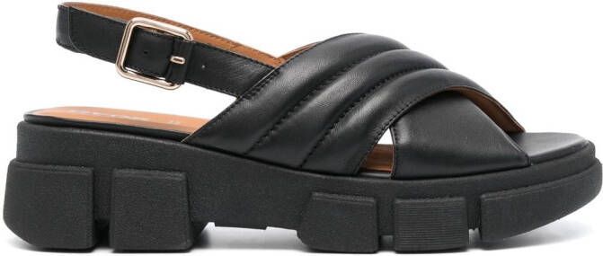 Geox Lisbona leather sandals Black