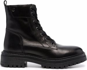 Geox low heel lace-up boots Black