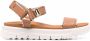 Geox open-toe leather sandals Brown - Thumbnail 1