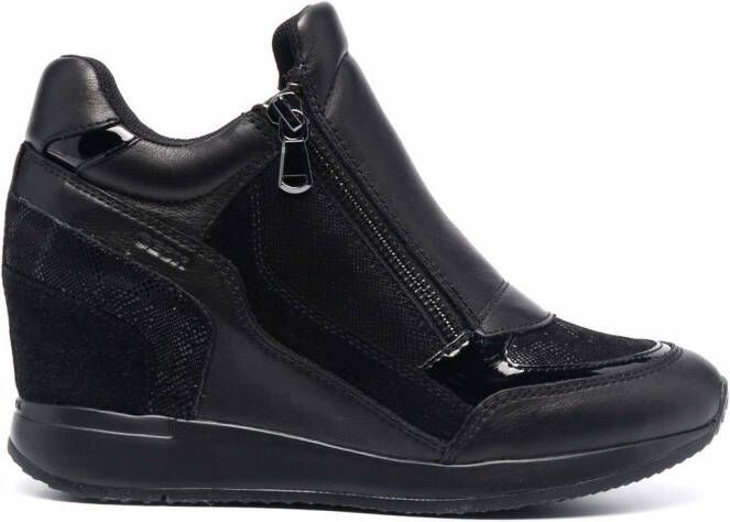 Geox panelled-design high-top sneakers Black