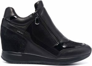 Geox panelled-design high-top trainers Black