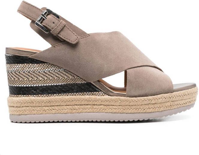 Geox Ponza 85mm wedge espadrille sandals Neutrals
