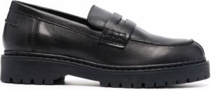 Geox ridged-sole loafers Black