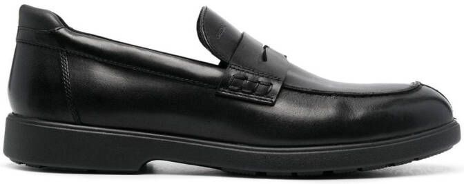Geox Spherica EC11 leather penny loafers Black