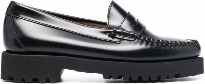 G.H. Bass & Co. glossy leather loafers Black
