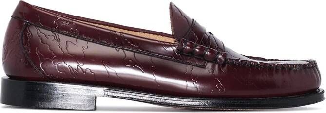 G.H. Bass & Co. x Maharishi Weejun Larson embossed loafers Red
