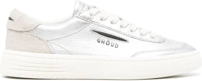 GHŌUD Lido metallic-leather sneakers Silver