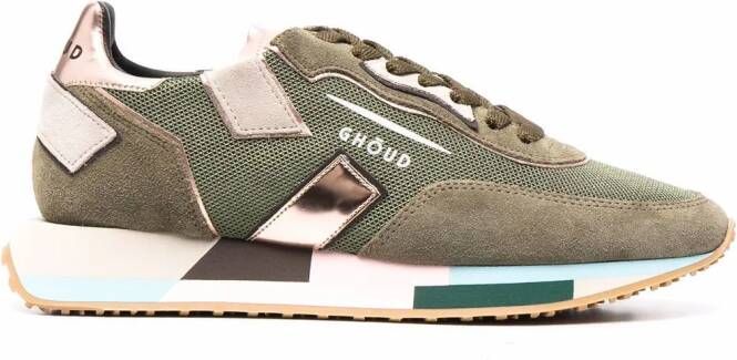 GHŌUD panelled leather sneakers Green