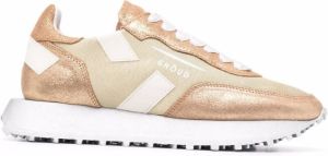 GHŌUD leather-patch trainers Gold