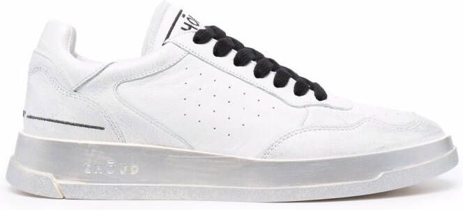 GHŌUD logo-embroidered low-top leather sneakers White