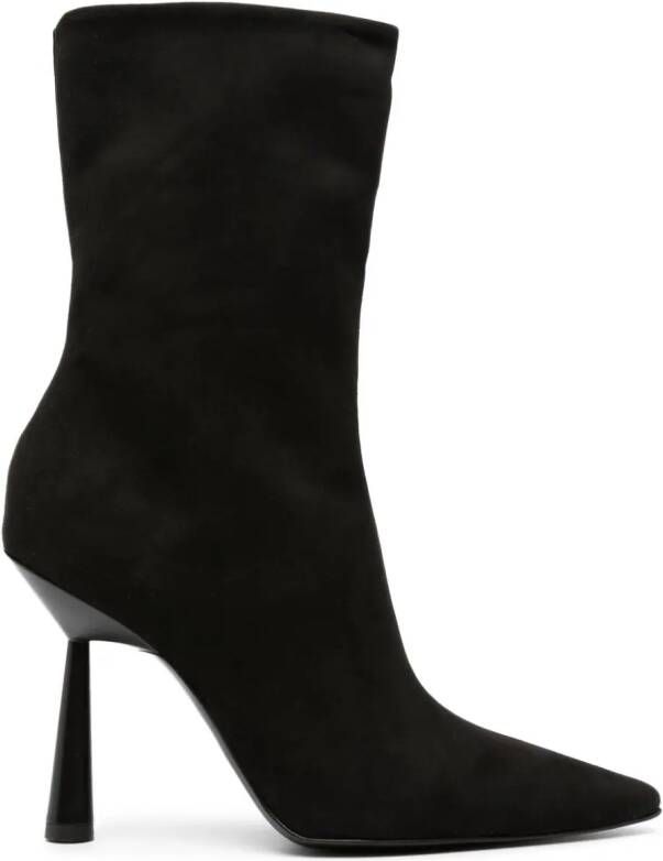 GIABORGHINI 105mm pointed-toe suede ankle boots Black