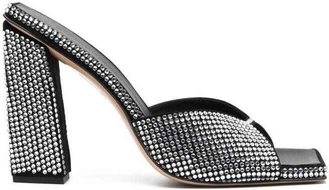 GIABORGHINI 110mm crystal-embellished mules Silver