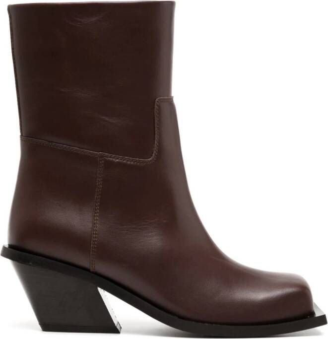 GIABORGHINI Blondine 75mm leather boots Brown
