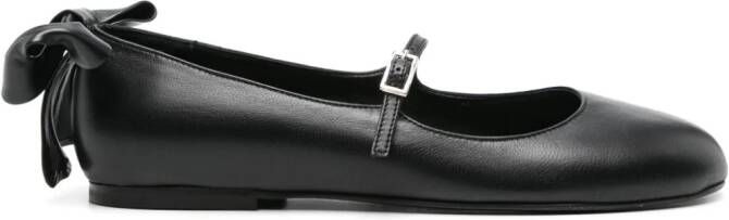 GIABORGHINI bow-detail leather ballerina shoes Black