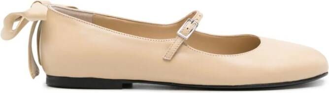 GIABORGHINI bow-detail leather ballerina shoes Neutrals