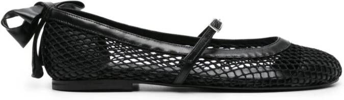 GIABORGHINI bow-detail mesh ballerina shoes Black