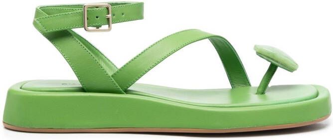 GIABORGHINI buckle-fastening open-toe sandals Green