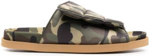 GIABORGHINI camouflage-print padded slides Green