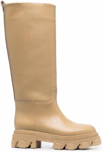 GIABORGHINI chunky leather boots Neutrals