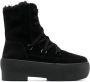 GIABORGHINI flatform lace-up suede boots Black - Thumbnail 1