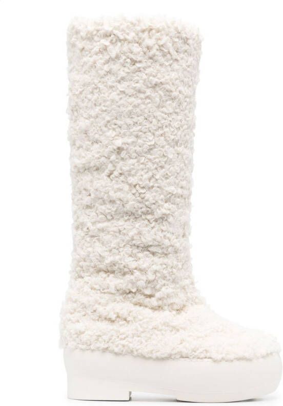 GIABORGHINI Gia 22 faux-shearling boots White
