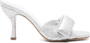 GIABORGHINI glitter-detailing 80mm leather mules Silver
