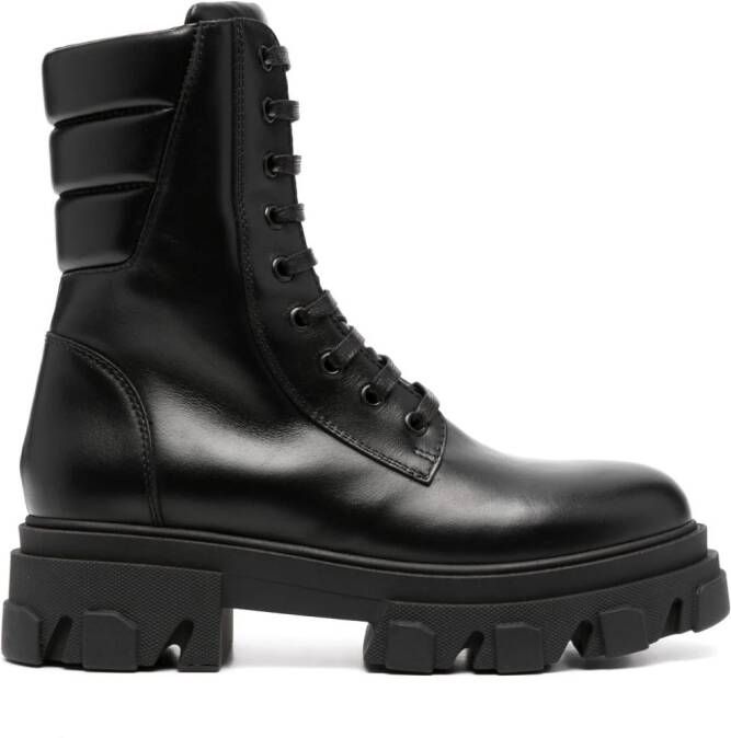GIABORGHINI lace-up leather boots Black