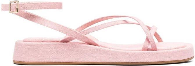 GIABORGHINI multi-way strap flatform sandals Pink