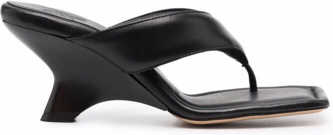 GIABORGHINI padded leather heeled sandals Black