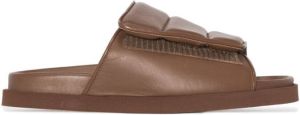 GIABORGHINI padded strap slides Brown