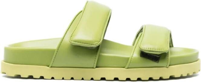 GIABORGHINI Perni 11 leather slides Green